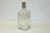 Klarglasflasche Vierkant mit Korkzapfen 200 ml
